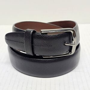 PERRY ELLIS Black Leather Classic Dress Belt 38